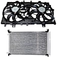 2-Piece Kit Radiator Fan 4 Cyl 2.5L, Dual fan, Includes (1) A/C Condenser and (1) Radiator Fan