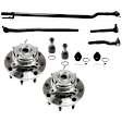 2-Wheel Set FrontDriver and Passenger SideUpper and LowerInner and OuterInner, (At Connecting Rod) Wheel Hub8 LugsWith BearingWith Sensor4WD Includes (4) Tie Rod End, (4) Ball Joint and (2) Wheel Hub