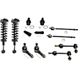 12-Piece Kit Front Suspension Kit, 4WD, Includes (2) Ball Joint, (2) Shock Absorber and Strut Assembly, (2) Steering Rack Boot, (2) Sway Bar Link, and (4) Tie Rod End