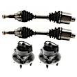 4-Piece Kit Front, Driver and Passenger Side Axle Assembly, New Kit, includes (2) Axle Assembly and (2) Wheel Hub