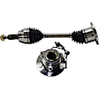 2-Piece Kit Front, Driver and Passenger Side Axle Assembly, New Kit , 4WD, includes (1) Axle Assembly and (1) Wheel Hub