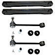 4-Piece Kit Rear, Driver and Passenger Side, Lower Control Arms, Includes (2) Control Arm and (2) Sway Bar Link