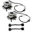 2-Wheel Set Wheel Hub, 5 Lugs, With Bearing, With Sensor, Includes (2) Sway Bar Link and (2) Wheel Hub