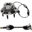 2-Piece Kit Front, Driver and Passenger Side Axle Assembly, New Kit, includes (1) Axle Assembly and (1) Wheel Hub