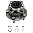 2-Wheel Set Rear, Driver and Passenger Side Wheel Hub, 5 Lugs, With Bearing, FWD, Includes (2) Sway Bar Link and (2) Wheel Hub
