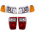 2001 Ford Ranger - 6-Piece Kit Driver and Passenger Side Halogen Headlight, With bulb(s), OE Replacement,  Includes (2) Corner Light, (2) Headlight, and (2) Tail Light