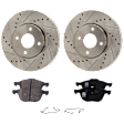 2-Wheel Set Front Brake Disc and Pad Kit, Cross-drilled and Slotted 4 Lugs 281.94 mm, Includes (2) Brake Disc and (1) Brake Pad Set