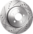 2012-2019 Dodge Challenger - 2-Wheel Set Front Brake Disc and Pad Kit, Cross-drilled and Slotted 5 Lugs 344.93 mm, Includes (2) Disc and (1) Pad Set