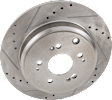 2015-2017 Honda Odyssey - 2-Wheel Set Rear Brake Disc and Pad Kit, Cross-drilled and Slotted 5 Lugs 334 mm, Includes (2) Brake Disc and (1) Brake Pad Set