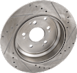 2015-2017 Honda Odyssey - 2-Wheel Set Rear Brake Disc and Pad Kit, Cross-drilled and Slotted 5 Lugs 334 mm, Includes (2) Brake Disc and (1) Brake Pad Set