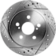 2021 Toyota Prius Prime - 2-Wheel Set Rear Brake Disc and Pad Kit, Cross-drilled and Slotted, 5 Lugs, 259.08 mm, 1.8L 4Cyl, Includes (2) Disc and (1) Pad Set