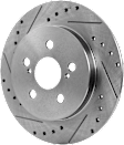 2021 Toyota Prius Prime - 2-Wheel Set Rear Brake Disc and Pad Kit, Cross-drilled and Slotted, 5 Lugs, 259.08 mm, 1.8L 4Cyl, Includes (2) Disc and (1) Pad Set