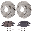 2-Wheel Set Front Brake Disc and Pad Kit, Cross-drilled and Slotted 5 Lugs 276 mm, Includes (2) Disc and (1) Pad Set