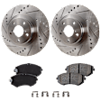 2005 Saab 9-2X - 2-Wheel Set Front Brake Disc and Pad Kit, Natural Finish, Cross-drilled and Slotted, 5 Lugs, 293.62 mm, 2.0L 4Cyl, Includes (1) Brake Pad Set and (2) Brake Disc