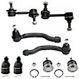 8-Piece Kit Tie Rod End Includes (4) Ball Joint, (2) Sway Bar Link and (2) Tie Rod End