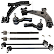 8-Piece Kit Control Arm Includes (2) Control Arm, (2) Sway Bar Link, and (4) Tie Rod End