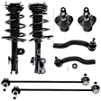 8-Piece Kit Fully Loaded Struts, Includes (2) Ball Joint, (2) Loaded Strut, (2) Sway Bar Link, and (2) Tie Rod End
