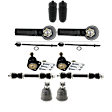 12-Piece Kit Front, Driver and Passenger Side, Lower Ball Joint, includes (2) Ball Joint, (2) Sway Bar Link, and (2) Tie Rod End