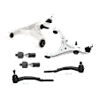 6-Piece Kit Front, Driver and Passenger Side, Lower, Inner and Outer Control Arms, Includes (2) Control Arm and (4) Tie Rod End