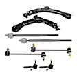 8-Piece Kit Control Arm Includes (2) Control Arm, (2) Sway Bar Link, and (4) Tie Rod End