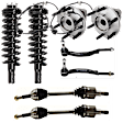 8-Piece Kit Suspension Kit, Includes (2) Axle Assembly, (2) Shock Absorber and Strut Assembly, (2) Tie Rod End and (2) Wheel Hub