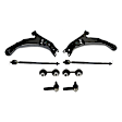 8-Piece Kit Control Arm, Includes (2) Control Arm, (2) Sway Bar Link, and (4) Tie Rod End