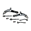 6-Piece Kit Front, Driver and Passenger Side Suspension Kit, Includes (2) Control Arm and (4) Tie Rod End