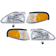 4-Piece Kit Driver and Passenger Side Halogen Headlight, Includes (2) Corner Light and (2) Headlight