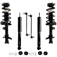 6-Piece Kit Front and Rear, Driver and Passenger Side Shock and Fully Loaded Strut, Includes (2) Sway Bar Link and (4) Shock Absorber and Strut Assembly