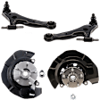 4-Piece Kit Front, Driver and Passenger Side Steering Knuckle, FWD, With Bearing, With Dust Shield, Includes (2) Control Arm and (2) Knuckle