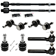2011 Subaru Impreza - 8-Piece Kit Front, Driver and Passenger Side, Inner and Outer Tie Rod End, Includes (2) Ball Joint, (2) Sway Bar Link, and (4) Tie Rod End