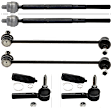 8-Piece Kit Front, Driver and Passenger Side, Inner and Outer Sway Bar Link, Includes (2) Steering Rack Boot, (2) Sway Bar Link, and (4) Tie Rod End