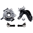 4-Piece Kit Front, Driver and Passenger Side Steering Knuckle, Without Backing Plate, With Bearing, Without Dust Shield, Includes (2) Knuckle and (2) Tie Rod End