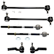 6-Piece Kit Front, Driver and Passenger Side, Inner and Outer Tie Rod End Includes (2) Sway Bar Link and (4) Tie Rod End