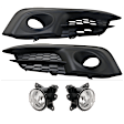 4-Piece Kit, Front, Driver and Passenger Side Halogen Fog Light, With bulb(s), Includes (2) Fog Light and (2) Fog Light Trim