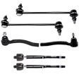 6-Piece Kit Front, Driver and Passenger Side, Inner and Outer Sway Bar Link, Includes (2) Sway Bar Link and (4) Tie Rod End