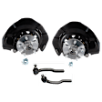 4-Piece Kit Front, Driver and Passenger Side Steering Knuckle, With Bearing, With Dust Shield, Includes (2) Knuckle and (2) Tie Rod End