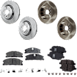 4-Wheel Set Front and Rear Brake Disc and Pad Kit, Plain Surface 5 Lugs Front-325.12 mm/Rear-329.95 mm, Includes (4) Disc and (2) Pad Set