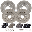 2018 Toyota RAV4 - 8-Piece Kit Front and Rear Brake Disc and Pad Kit, Cross-drilled and Slotted, 5 Lugs, 2.5L 4Cyl,  Includes (4) Brake Disc and (2) Brake Pad Set
