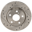 2018 Toyota RAV4 - 8-Piece Kit Front and Rear Brake Disc and Pad Kit, Cross-drilled and Slotted, 5 Lugs, 2.5L 4Cyl,  Includes (4) Brake Disc and (2) Brake Pad Set