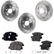 2017 Honda Accord - 8-Piece Kit Front and Rear Brake Disc and Pad Kit, Cross-drilled and Slotted, 5 Lugs, 3.5L 6Cyl,  Includes (4) Brake Disc and (2) Brake Pad Set