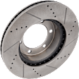 4-Wheel Set Front and Rear Brake Disc and Pad Kit, Cross-drilled and Slotted 6 Lugs Front-318.77 mm/Rear-311.91 mm, Includes (2) Brake Pad Set and (4) Brake Disc
