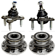 2-Wheel Set Wheel Hub, 5 Lugs, With Bearing, includes (2) Ball Joint and (2) Wheel Hub
