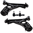 4-Piece Kit Front, Driver and Passenger Side, Lower, Outer Control Arms, Includes (2) Control Arm and (2) Tie Rod End