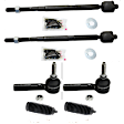 6-Piece Kit Front, Driver and Passenger Side, Inner and Outer Tie Rod End Includes (2) Steering Rack Boot and (4) Tie Rod End