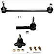 3-Piece Kit Front, Driver Side Sway Bar Link, Includes (1) Ball Joint, (1) Sway Bar Link, and (1) Tie Rod End