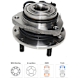 2003 Chevrolet S10 - 6-Piece Kit Front, Driver and Passenger Side Wheel Hub, 4-Wheel ABS, 4WD, 5 Lugs, With Bearing, With Sensor,  Includes (2) Brake Disc, (1) Brake Pad Set and (2) Wheel Hub