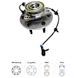 3-Piece Kit Wheel Hub, 6 Lugs, With Bearing, With Sensor, RWD, includes (1) Brake Disc, (1) Brake Pad Set, and (1) Wheel Hub