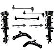10-Piece Kit Front Suspension Kit, Includes (2) Control Arm, (2) Loaded Strut, (2) Sway Bar Link, and (4) Tie Rod End