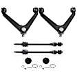 6-Piece Kit Front, Driver and Passenger Side, Upper Control Arms, Includes (2) Ball Joint, (2) Control Arm, and (2) Sway Bar Link